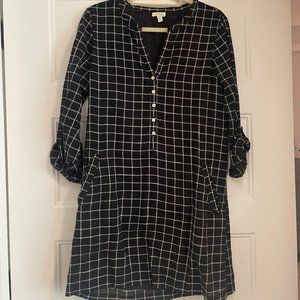 Black + White Plaid Loose SOFT JOIE dress